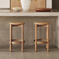 Bellino Backless Barstool in caramel, view 5