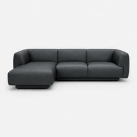 Bowie L-Shape Sofa - Leather in grey, view 5