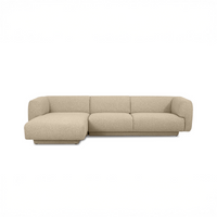 Bowie L-Shape Sofa in Nardo Beige fabric, left chaise