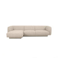 Bowie L-Shape Sofa in Avis Ivory fabric, left chaise