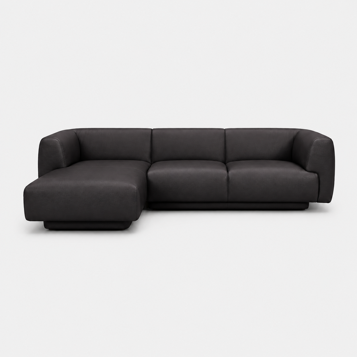 Bowie L-Shape Sofa - Leather in black, view 11