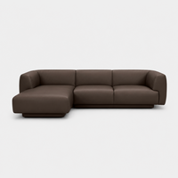 Bowie L-Shape Sofa - Leather in brown, view 8