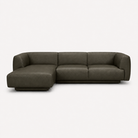 Bowie L-Shape Sofa - Leather in olive, view 10