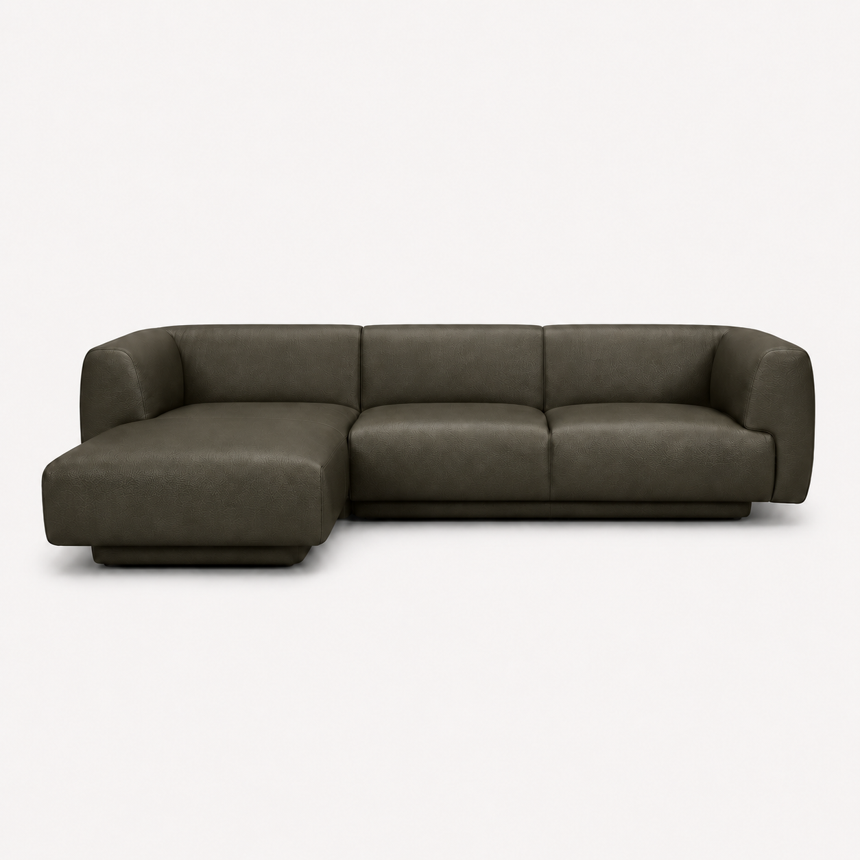 Bowie L-Shape Sofa - Leather in olive, view 10