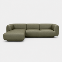 Bowie L-Shape Sofa - Leather in green, view 4