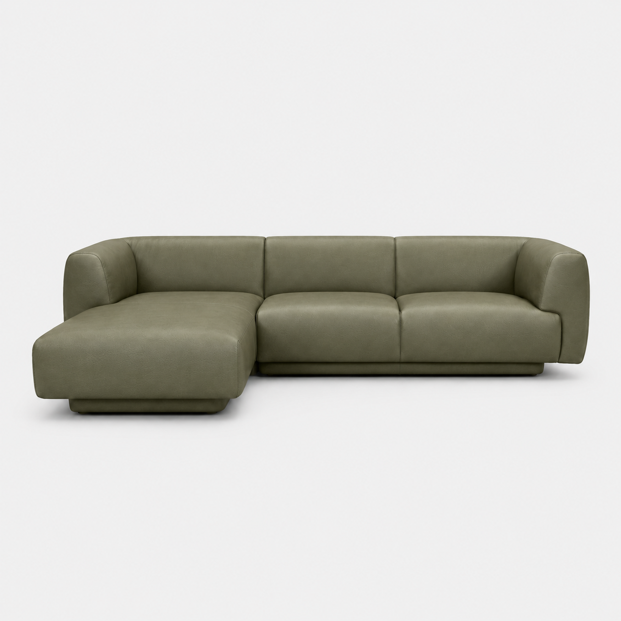 Bowie L-Shape Sofa - Leather in green, view 4