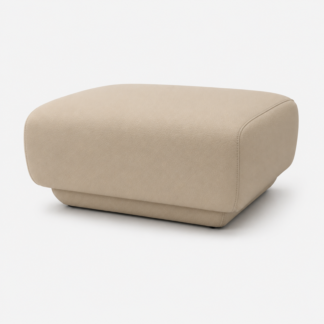 Beige ottoman on a white background