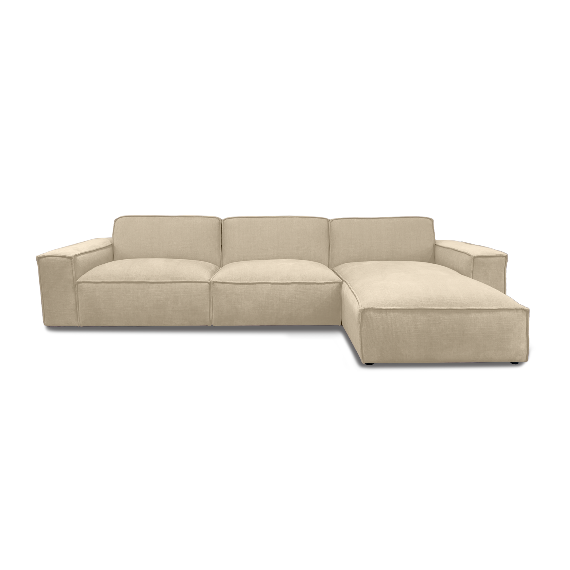 Cubic L-Shape Sofa in Nardo Beige fabric