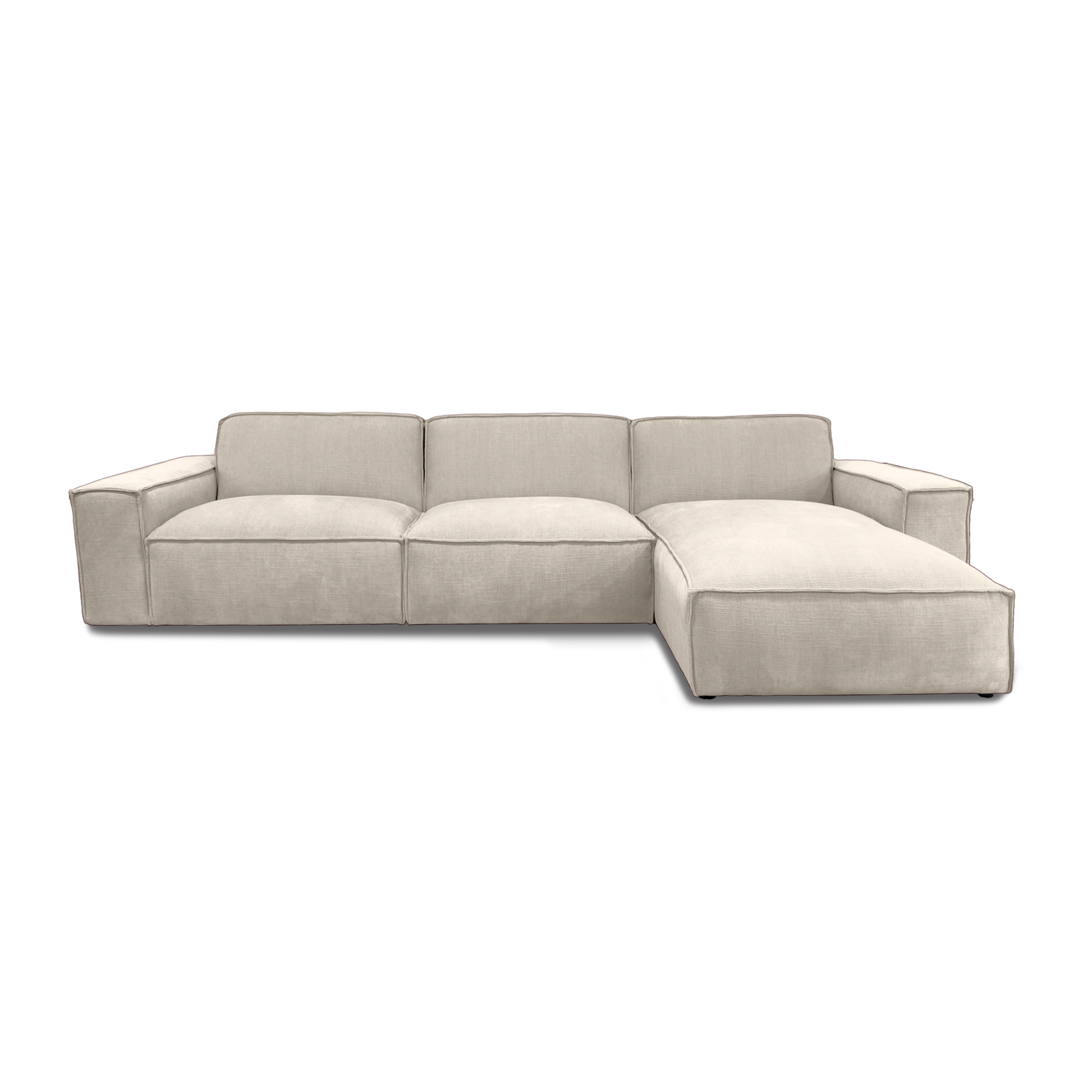 Cubic L-Shape Sofa in Hudson Cream fabric