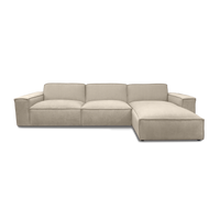 Cubic L-Shape Sofa in Avis Ivory fabric