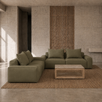 Elio Junior 2-Piece Sofa in green, in a room setting