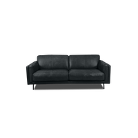 Fraser Straight Sofa - Leather in Carbon Grey leather