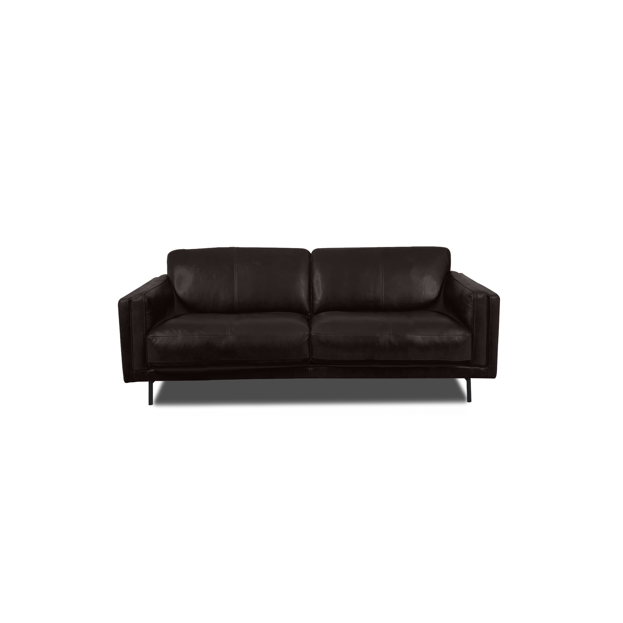Fraser Straight Sofa - Leather in Chocolatine leather