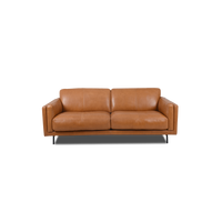 Fraser Straight Sofa - Leather in Cognac leather