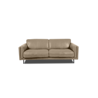 Fraser Straight Sofa - Leather in Oatmeal leather