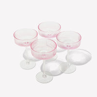 Ribbed Cocktail Glasses - Set of 4