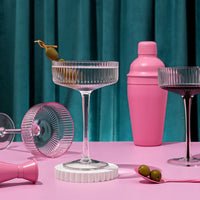 Ribbed Cocktail Glasses - Set of 4