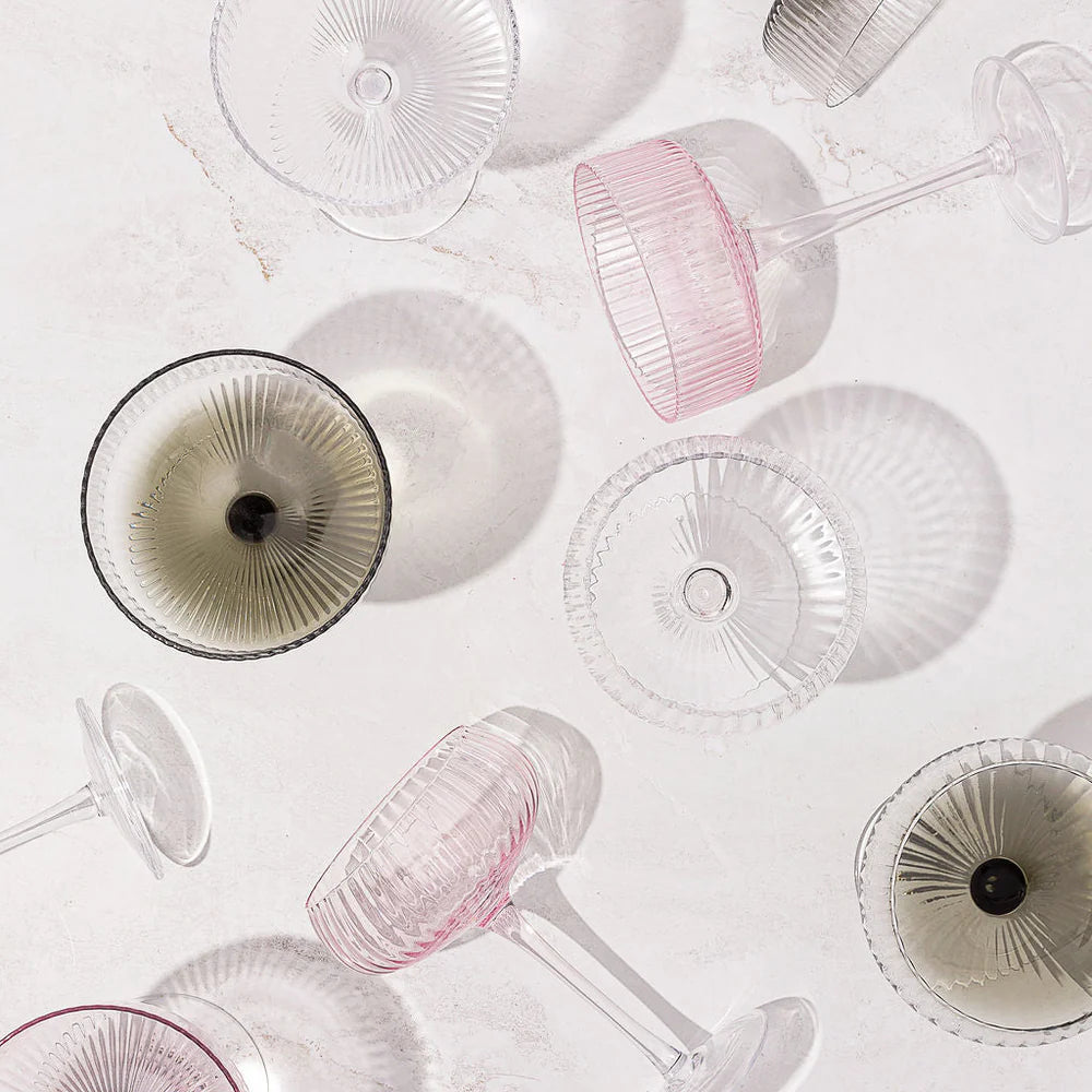 Ribbed Champagne Coupe - Set of 4, view 3