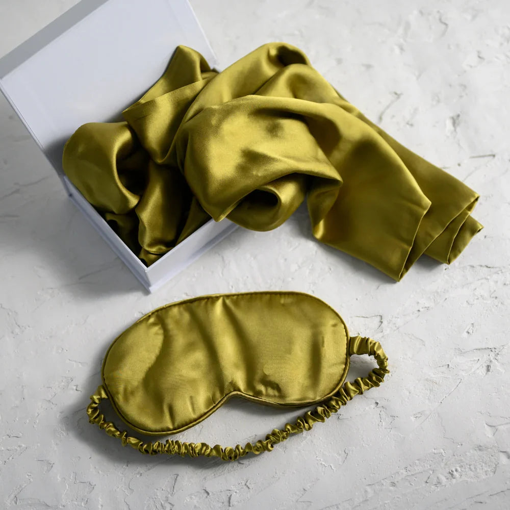 100% pure silk pillowcase in khaki, 16mm silk — Bauhaus bedroom accessories, Auckland