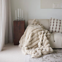 Luxe Vegan Fur Throw, view 2
