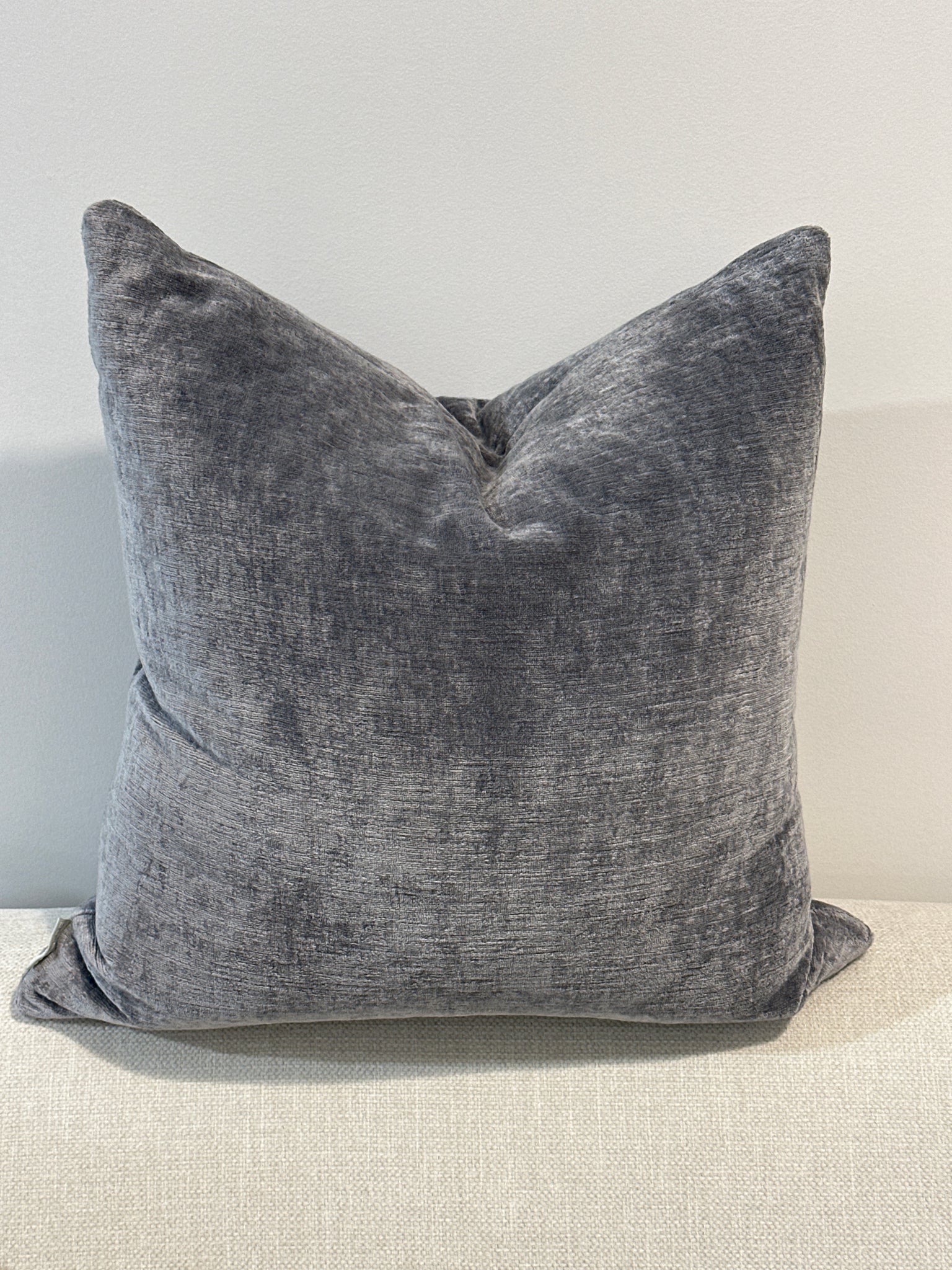 Textured Velvet Cushion Bespoke in grey, view 7