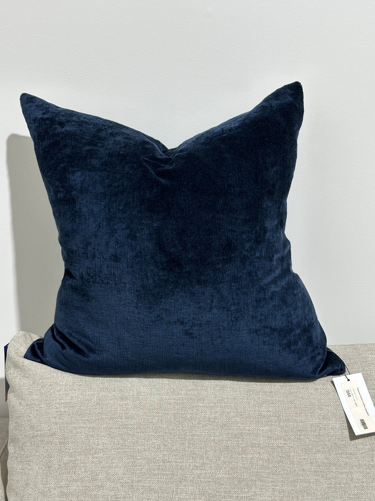 Textured Velvet Cushion Bespoke in navy, view 8