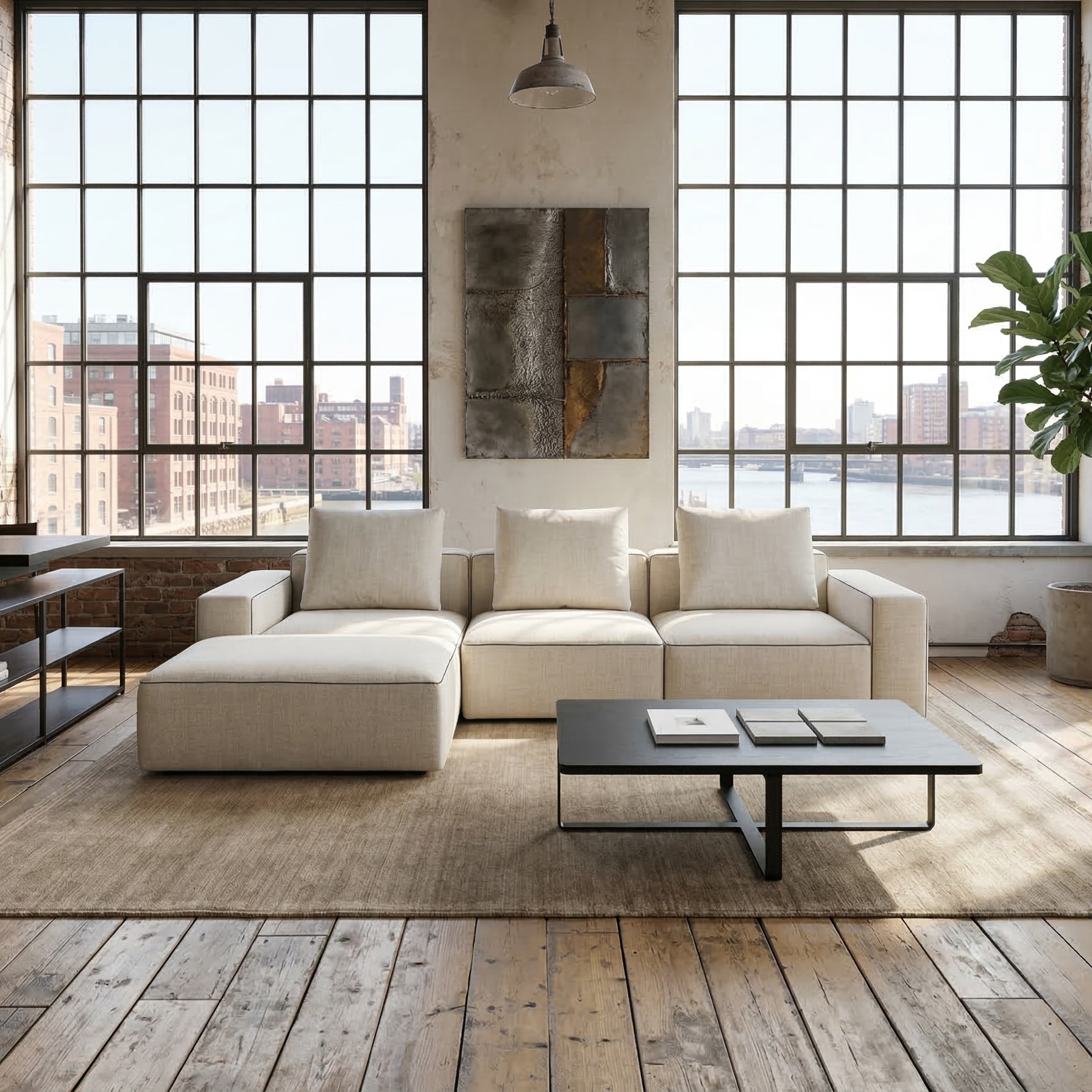 Rubix 3-Seat Sofa w/Ottoman
