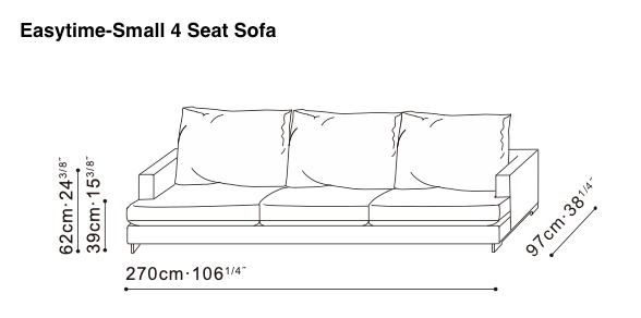 Easytime-Small 4 Seat Sofa, view 2