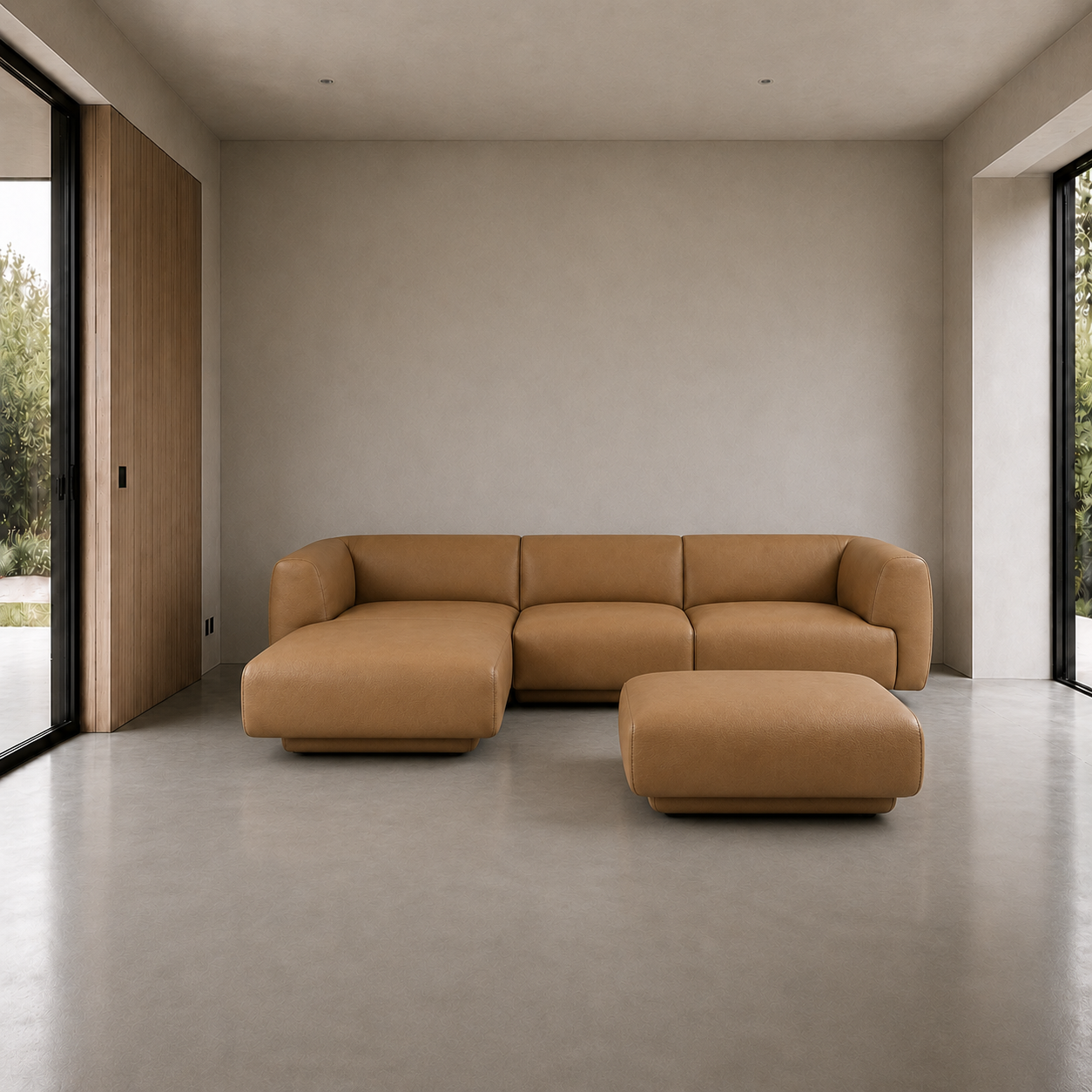 Bowie Footstool - Leather