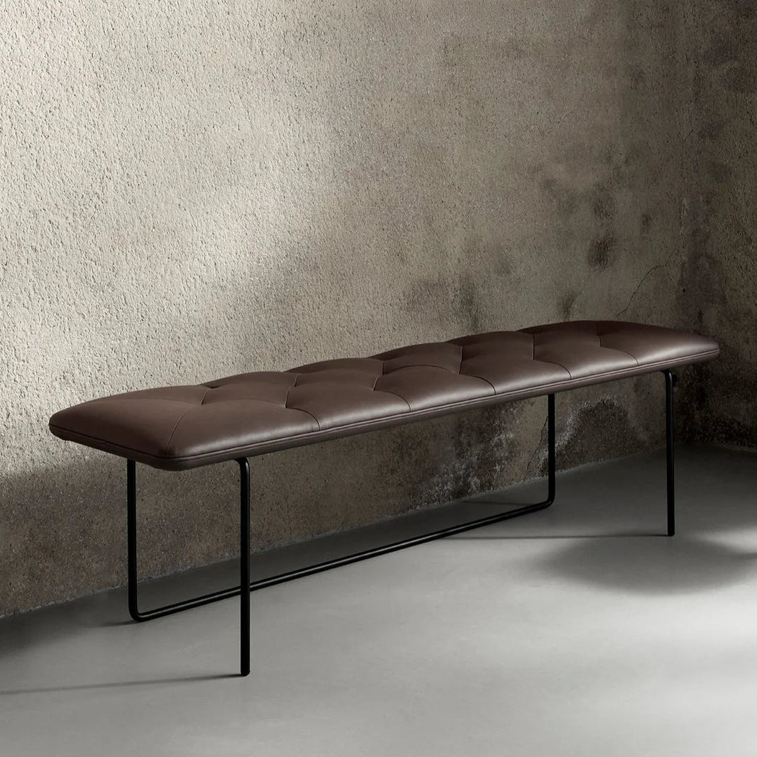 Tip Toe Bench Seat Large in oak, side view
