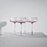Ribbed Champagne Coupe - Set of 4, view 2