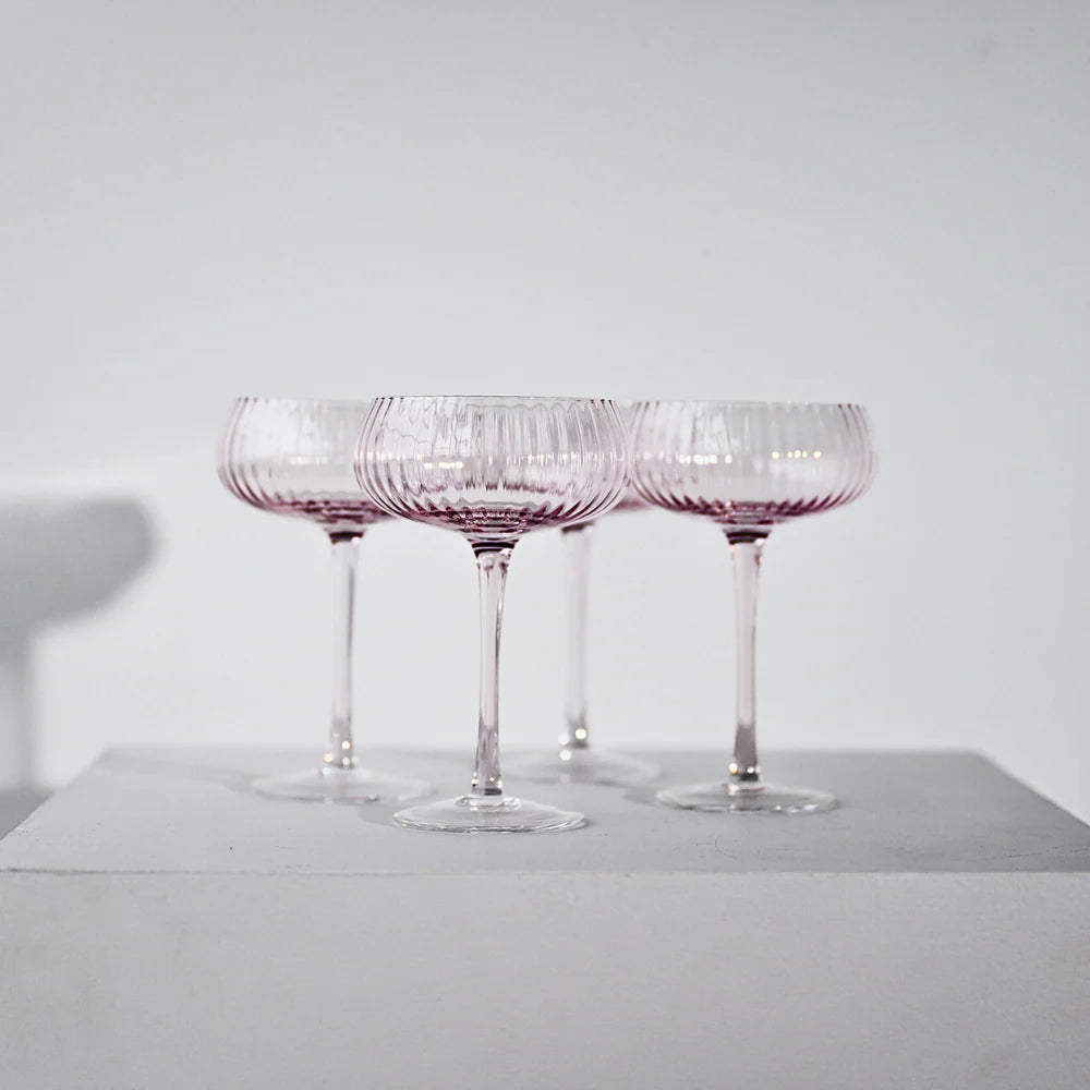 Ribbed Champagne Coupe - Set of 4, view 2