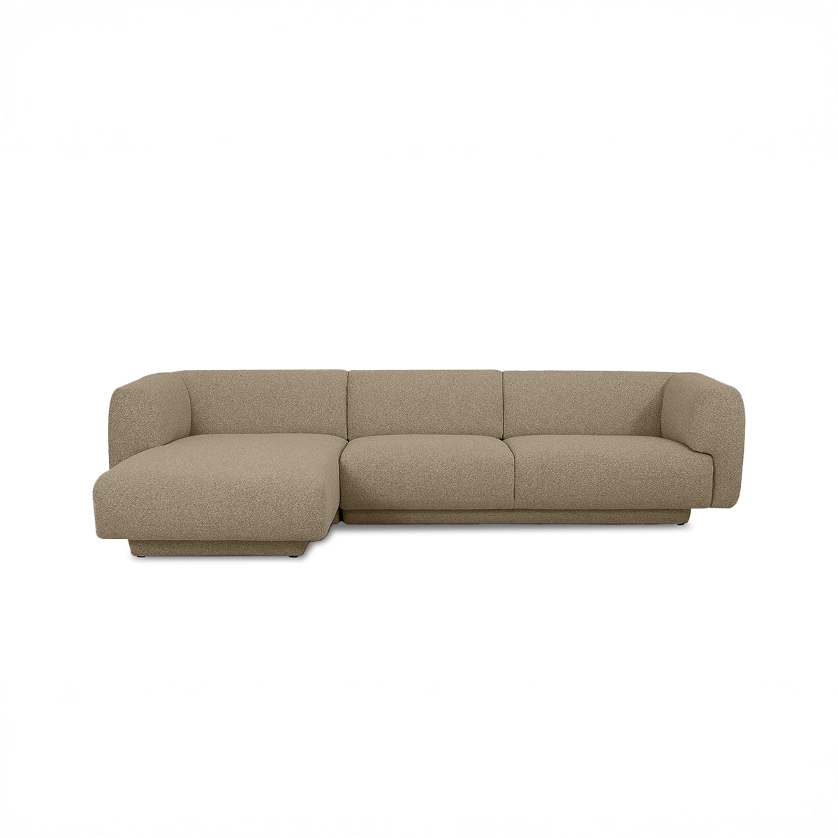 Bowie L-Shape Sofa in Nardo Pebble fabric, left chaise