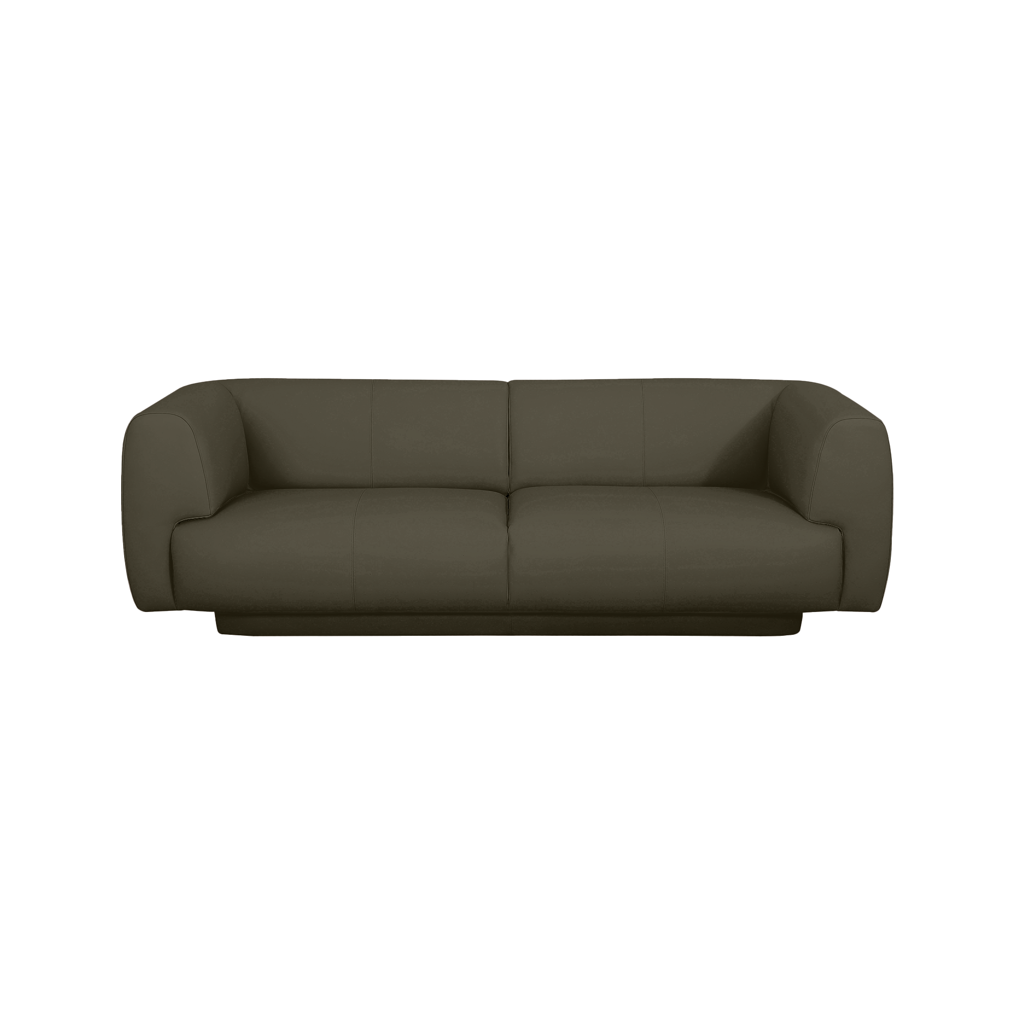 Bowie Straight Sofa - Leather in Dark Olive, view 12