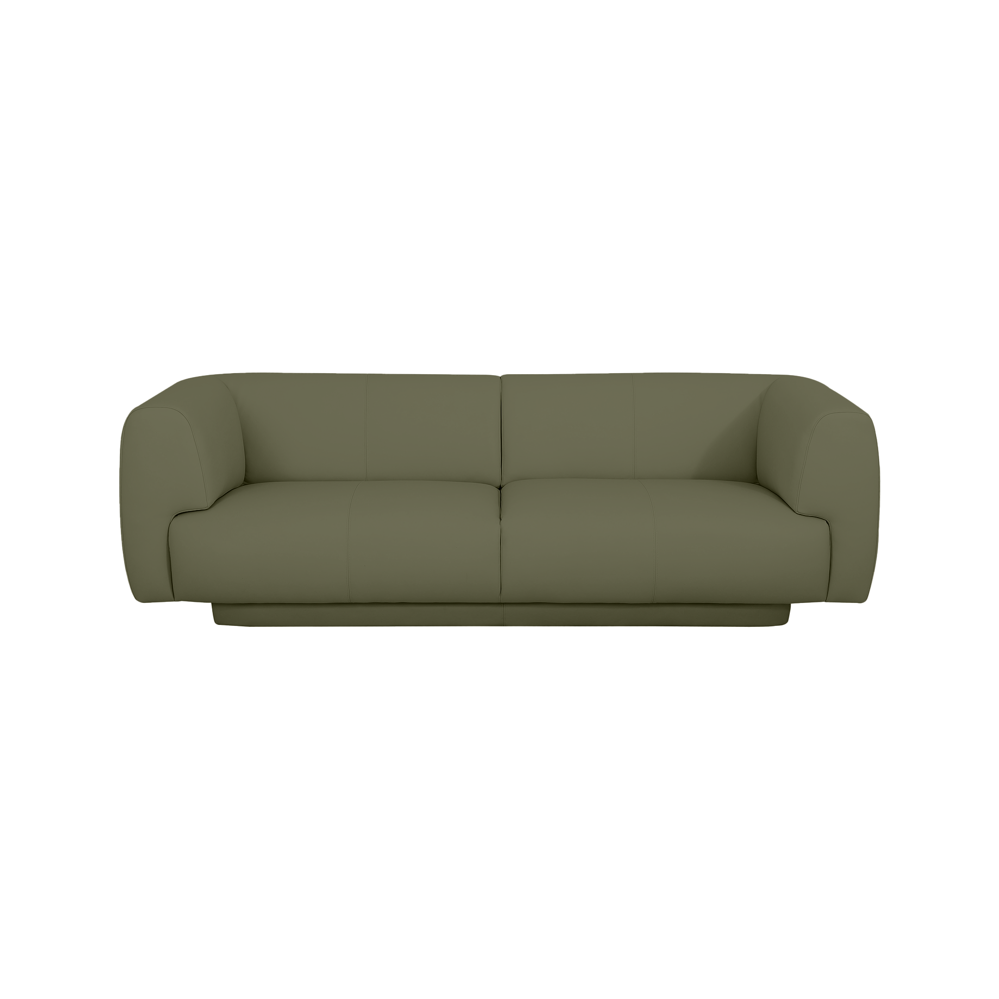 Bowie Straight Sofa - Leather in Olive Green, view 6