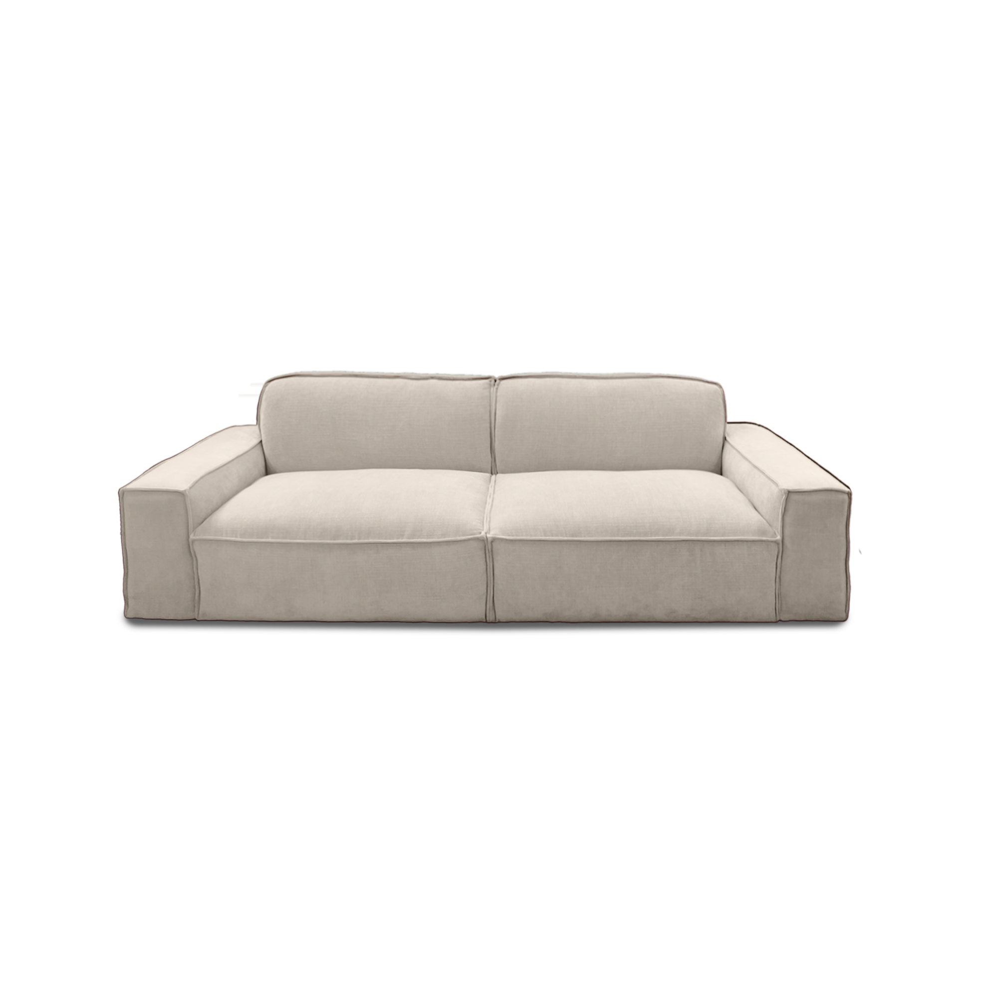 Cubic 3-seat sofa in cream, view 3