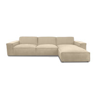Cubic L-Shape Sofa in Nardo Beige fabric