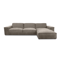 Cubic L-Shape Sofa in Nardo Silver Grey fabric