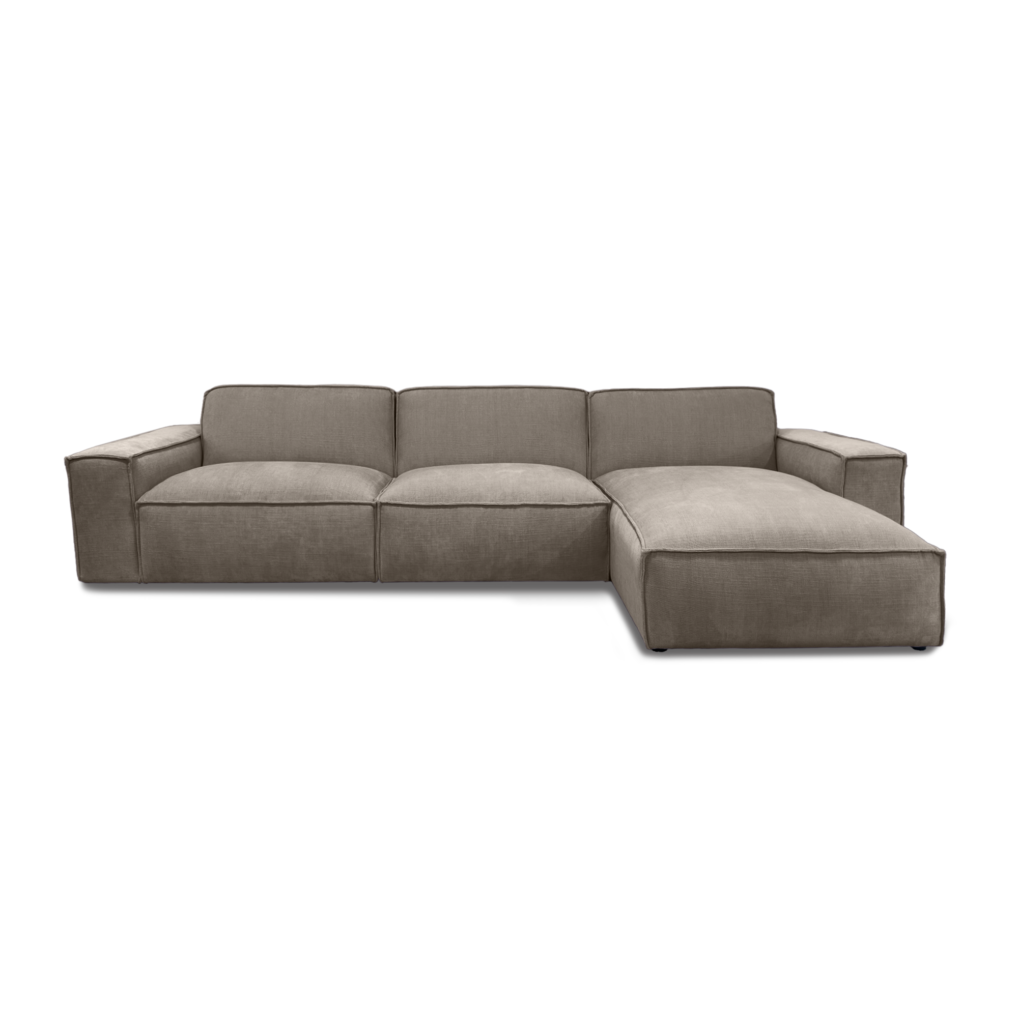 Cubic L-Shape Sofa in Nardo Silver Grey fabric