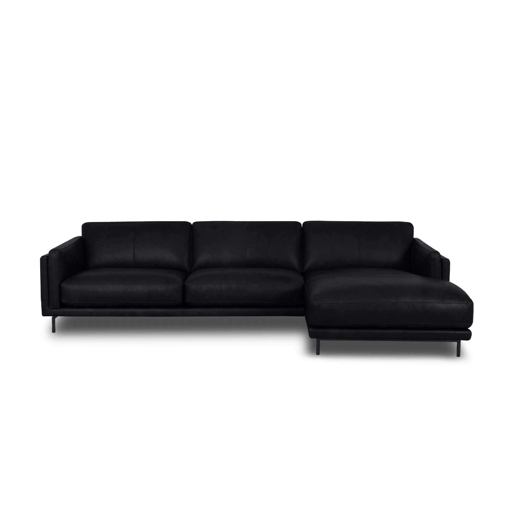 Fraser L-Shape Sofa - Leather in black, view 13