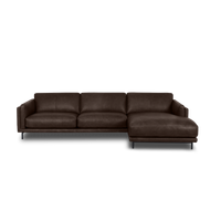 Fraser L-Shape Sofa - Leather in Cacao Brown, view 14