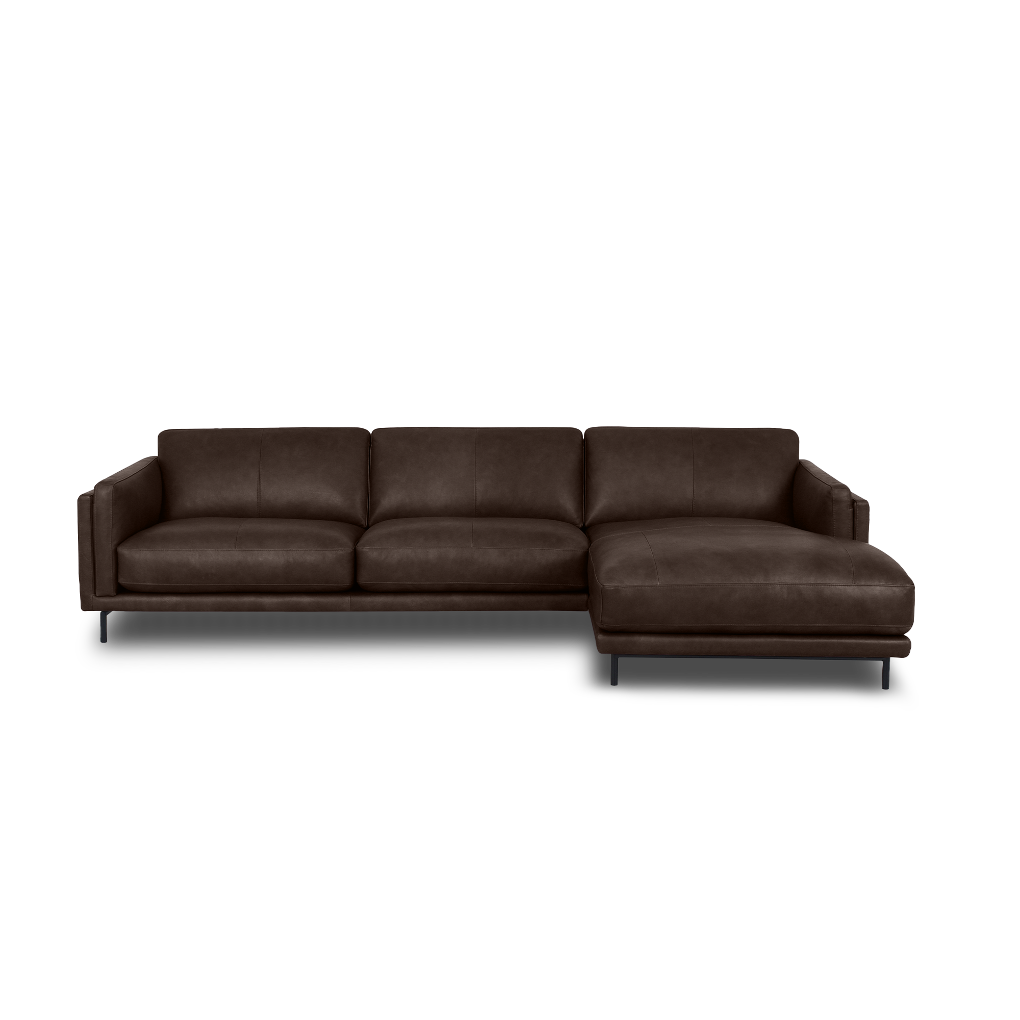 Fraser L-Shape Sofa - Leather in Cacao Brown, view 14