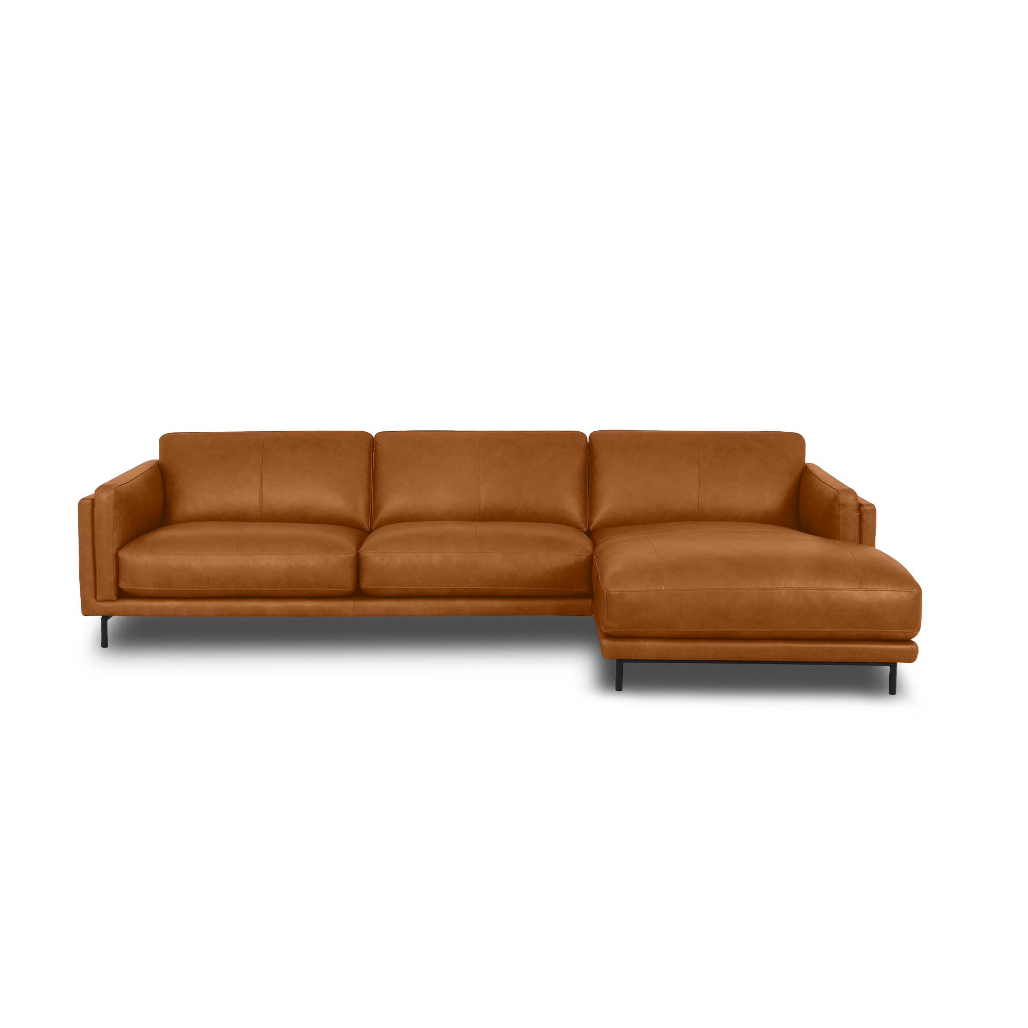 Fraser L-Shape Sofa - Leather in Cognac, view 17