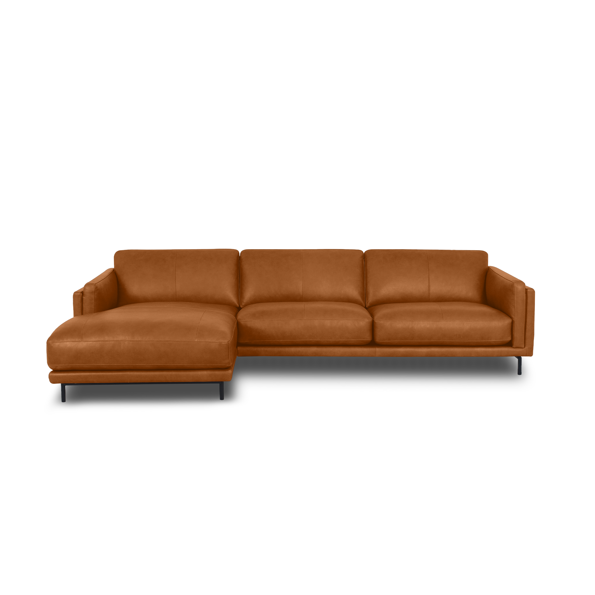 Fraser L-Shape Sofa - Leather in Cognac, view 8