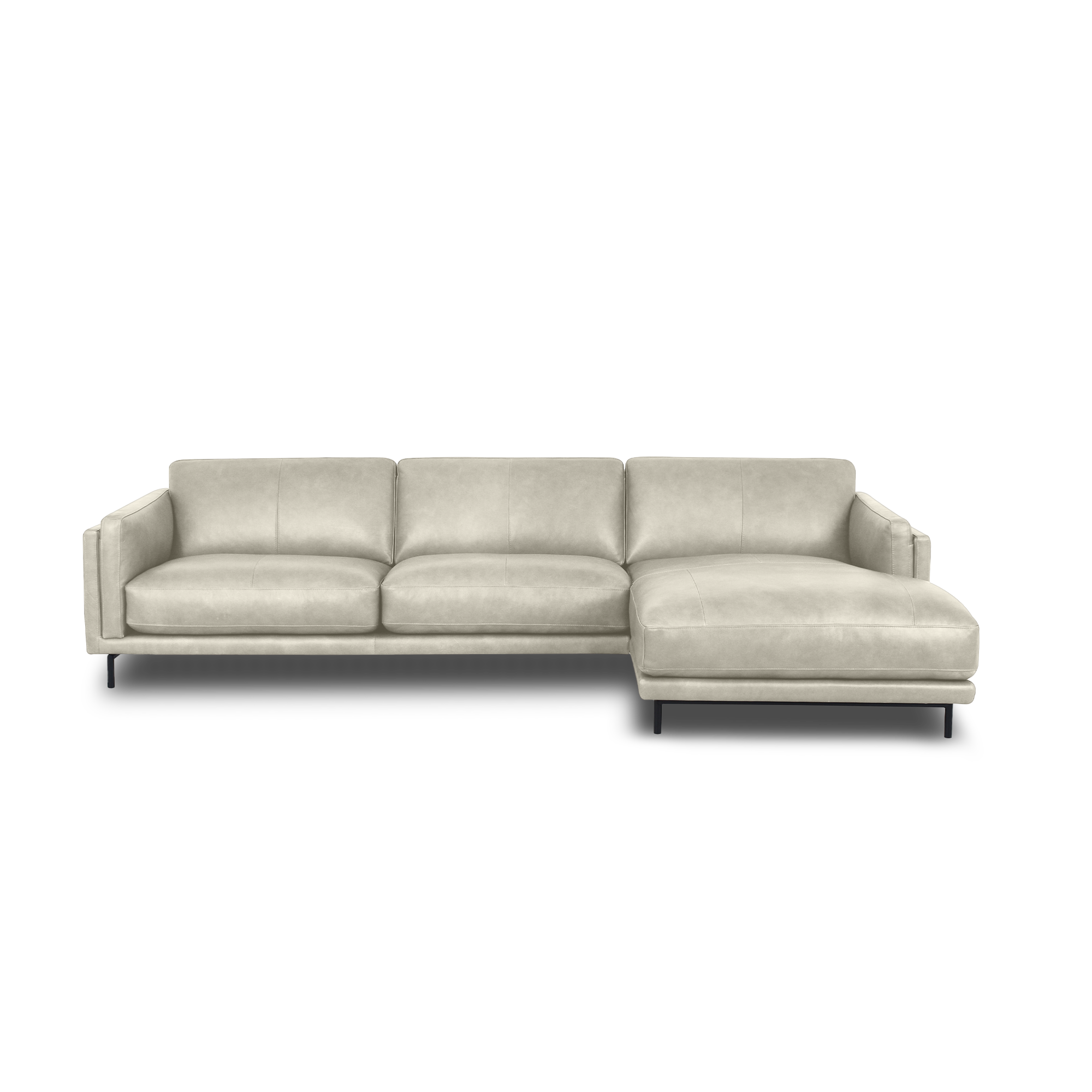Fraser L-Shape Sofa - Leather in Frost, view 19