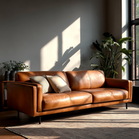 Fraser Straight Sofa - Leather, view 4