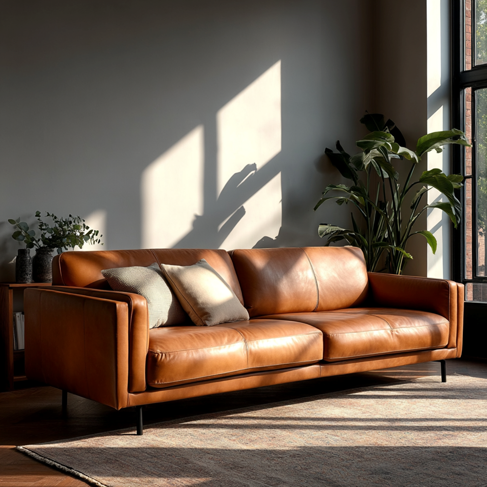 Fraser Straight Sofa - Leather, view 4