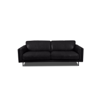 Fraser Straight Sofa - Leather in black, view 15