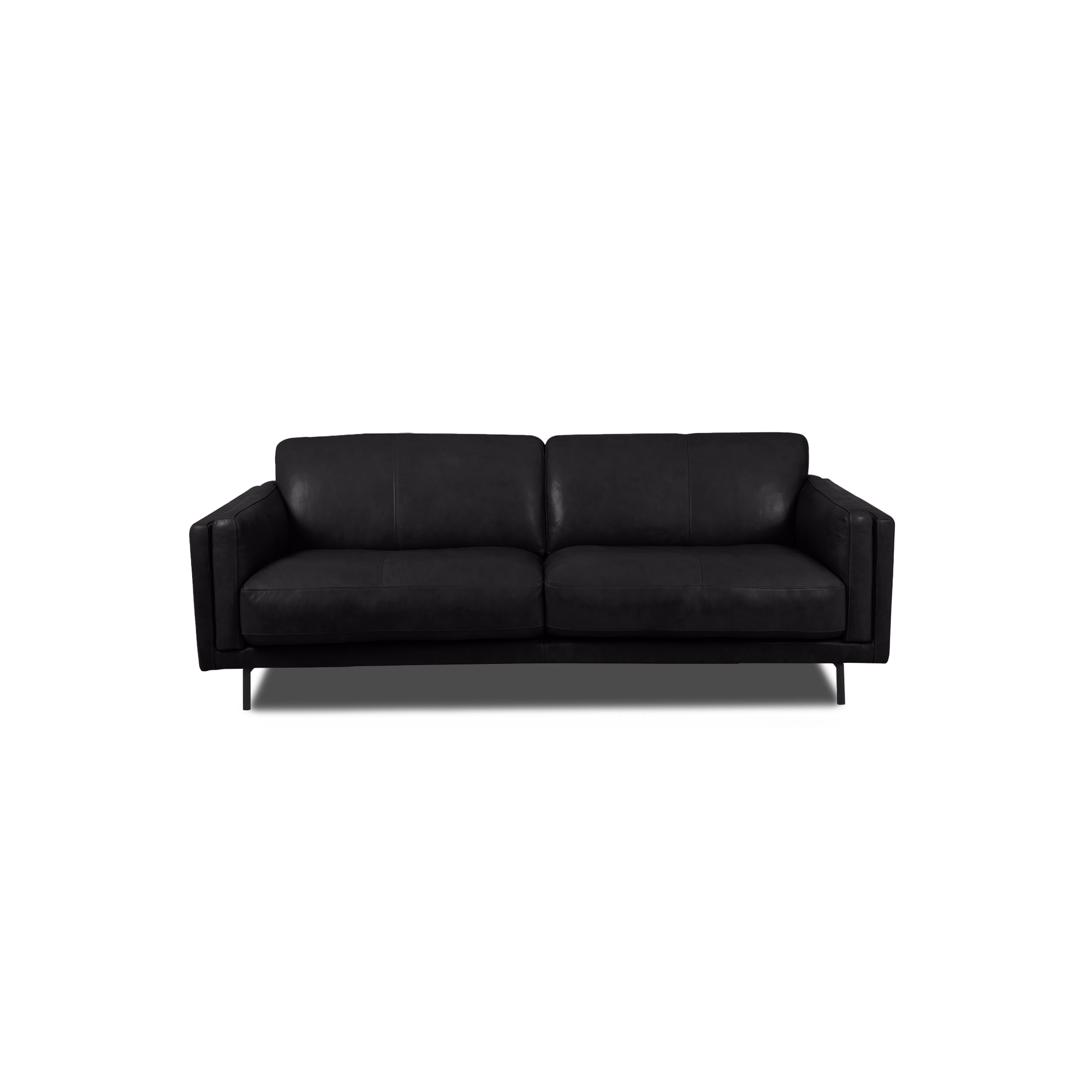 Fraser Straight Sofa - Leather in black, view 15
