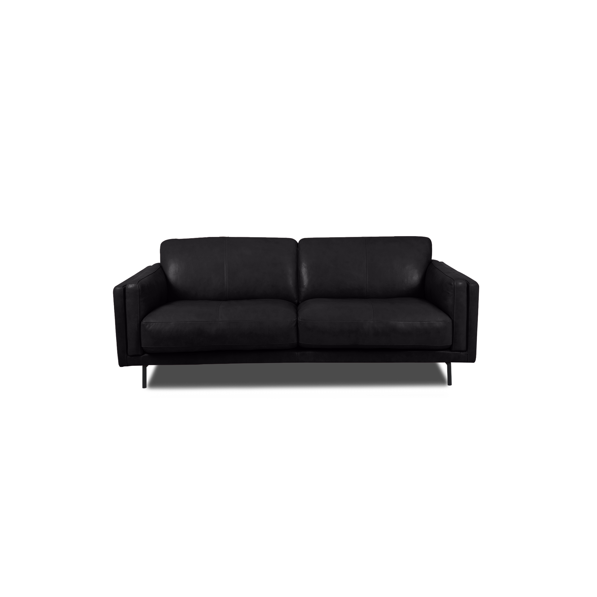 Fraser Straight Sofa - Leather in black, view 25